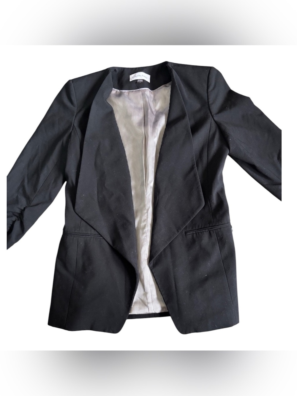 Calvin Klein open front black blazer